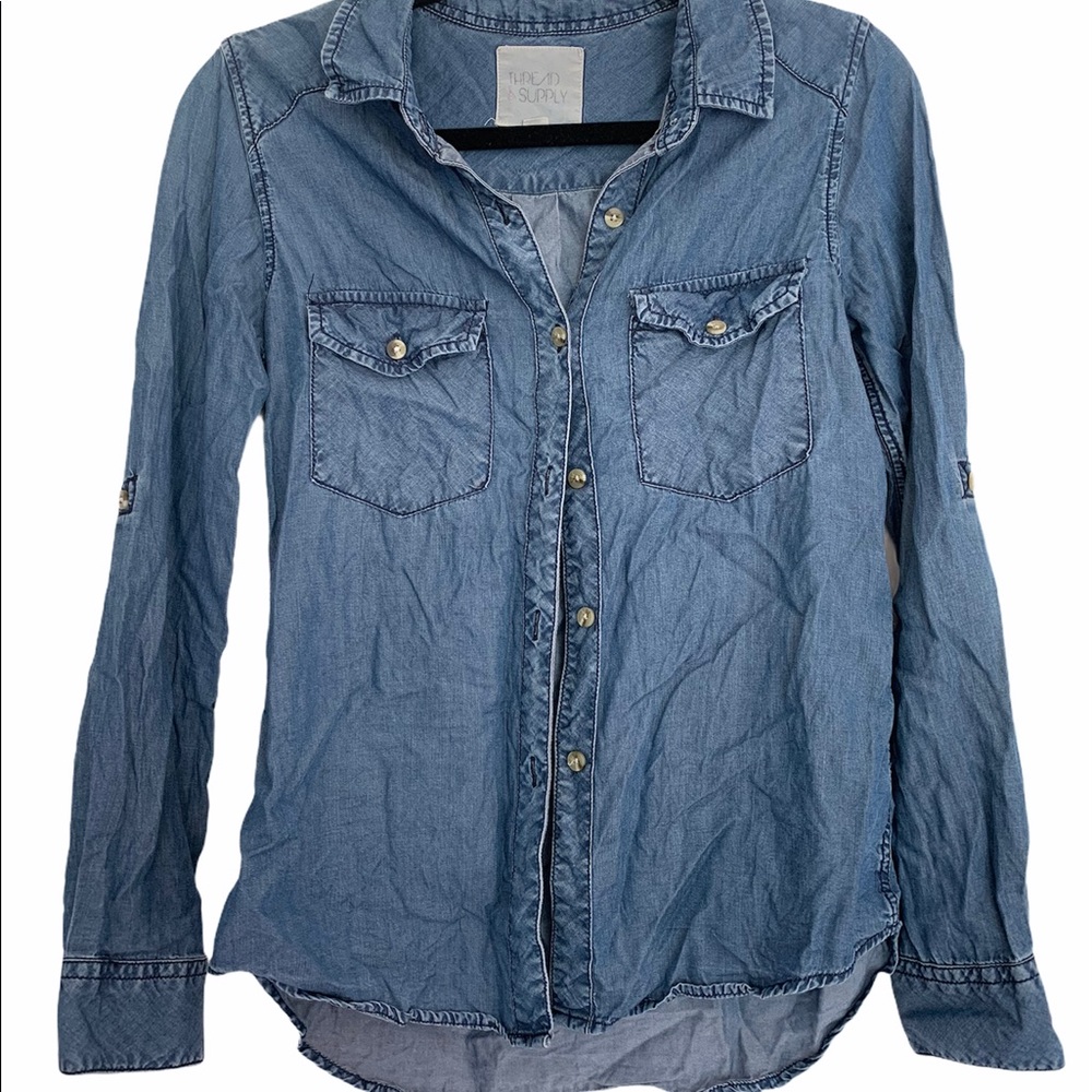 Thread & Supply  denim button up shirt